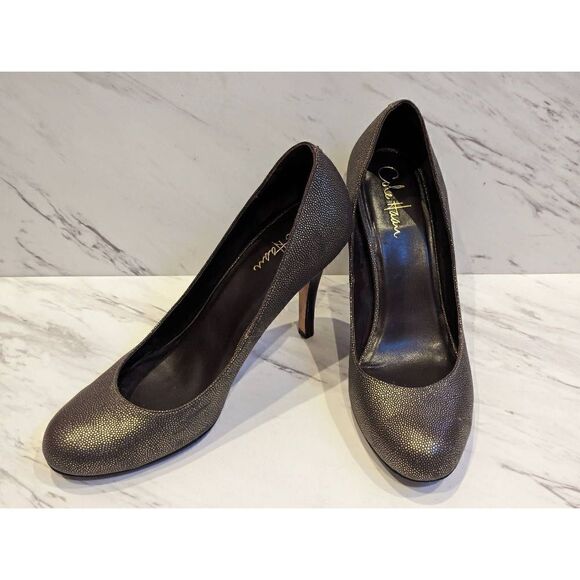 Cole Haan Women's Bronze Stilleto Leather Air 4" Heel Pump Size 8.5B - Picture 1 of 7